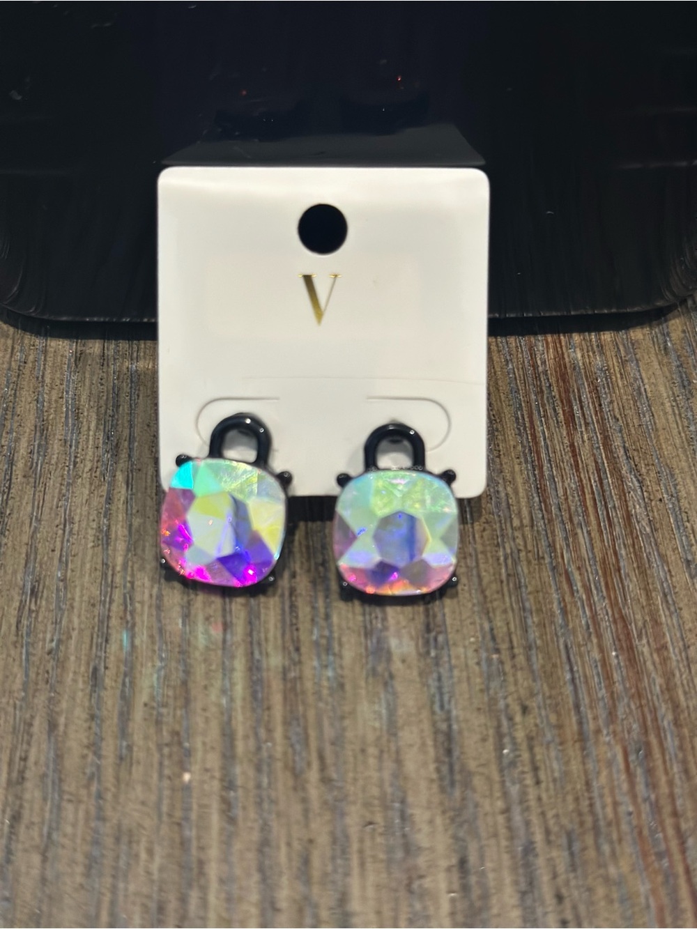 Iridescent Crystal Drop Earrings - Multicolor